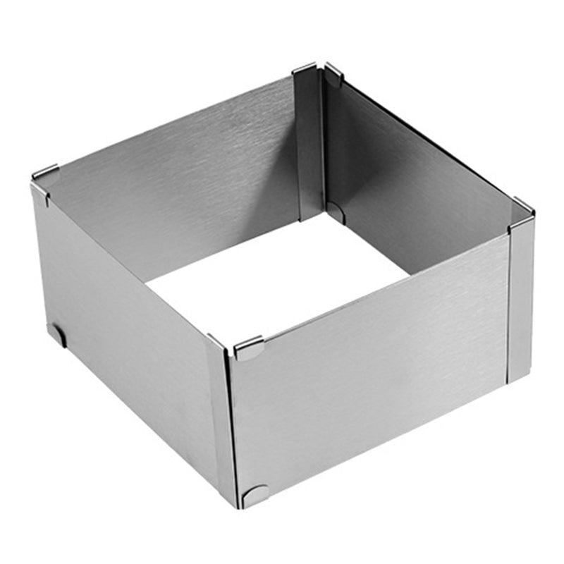 Adjustable Square Cake Ring Stainless Steel Mousse Cake Cutter Baking Mold, Size L (BPA Free, No FDA) Adjustable Square Cake Ring Stainless Steel Mousse Cake Cutter Baking Mold, Size L (BPA Free, No FDA)